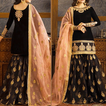 Chiffon Black Patyala Suit 404 – Stylish Party & Celebration Outfit