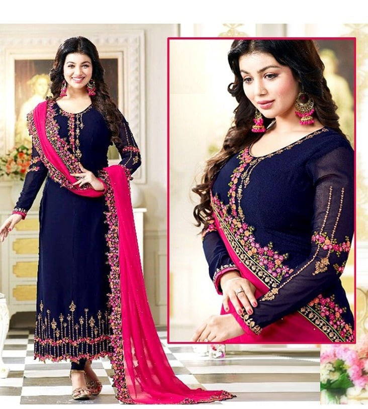 Blue Colour Embroidred Suit l MH-1010