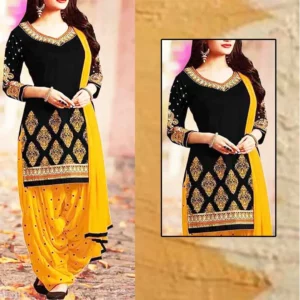 Silk Patyala Un-Stitched Dress MH-989  – Stylish Party & Celebration Outfit
