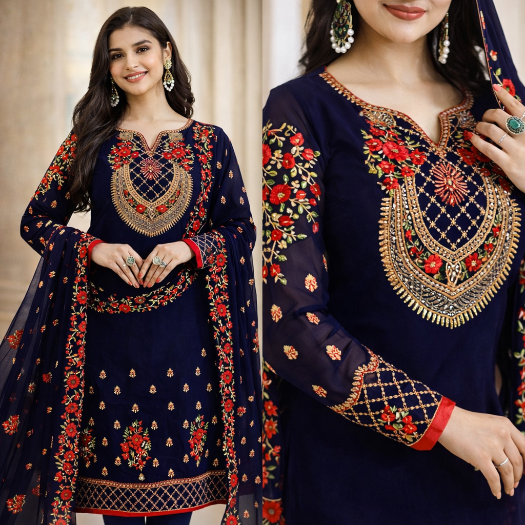 Chiffon Dress MH-006 – Stylish Party & Celebration Outfit